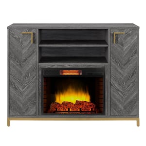 Lexington 48 in. Infrared Media Electric Fireplace in Rustic Grey