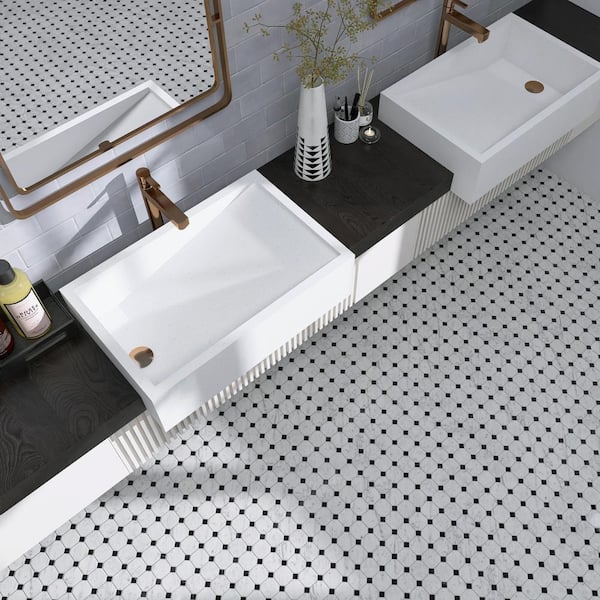 MOLOVO Natural Carrara White 12.01 in. x 12.01 in. Octagon