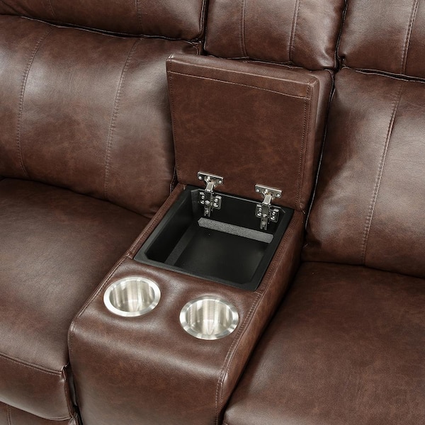 Electric reclining loveseat with deals center console