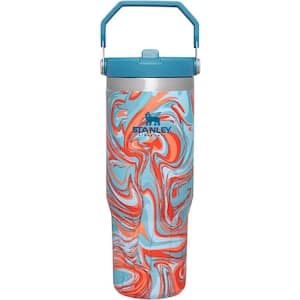 30 oz. Pool Swirl Stainless Steel Tumbler with Straw
