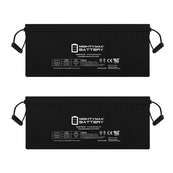 Mighty Max Battery 12v 200ah 4d Sla Replaces Caterpillar Articulated Dump Truck 2 Pack 9133