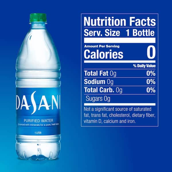 Dasani 1 l Purified Water Bottle 049000026566 - The Home Depot