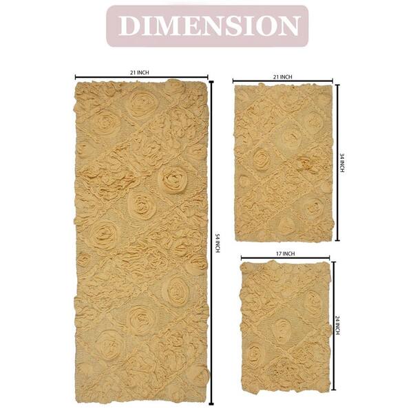 HOME WEAVERS INC Classy Bathmat Beige Cotton 5-Piece Bath Rug Set  BCL5PC1721202124LI - The Home Depot