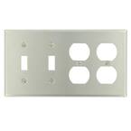 Stainless Steel 4-Gang 2-Toggle/2-Duplex Wall Plate (1-Pack)