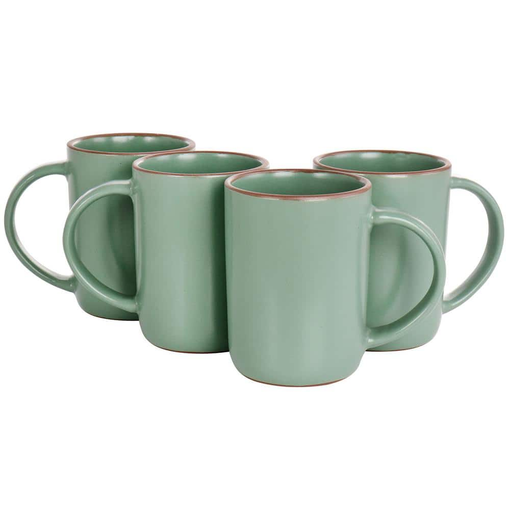 Gibson Elite Dumont 4 Piece 17oz Terracotta Mug Set in Green