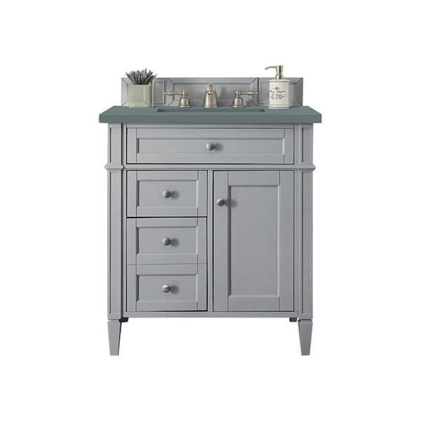 James Martin Vanities Brittany 30.0 in. W x 23.5 in. D x 34 in. H Bathroom Vanity in Urban Gray with Cala Blue Quartz Top