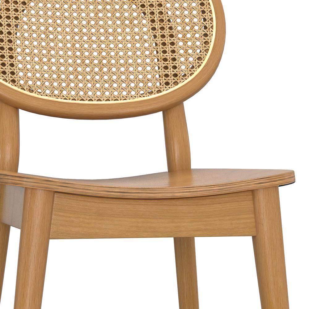 Rachel Natural Rattan and Beech Wood Side Chair Set