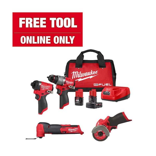 M12 FUEL 12-Volt Li-Ion Brushless Cordless Hammer Drill/Impact Driver Combo Kit (2-Tool) with Multi-Tool and Cut-Off Saw