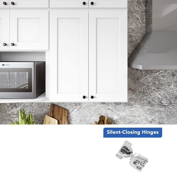 30 in. W x 12 in. D x 36 in. H Ready to Assemble Double Shaker Wall Kitchen Cabinet in Newport White