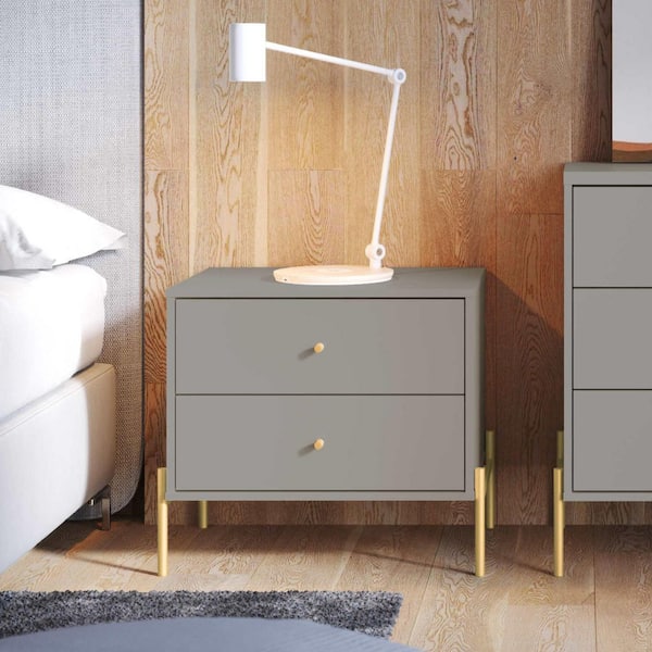 Set of 2 grey bedside tables discount