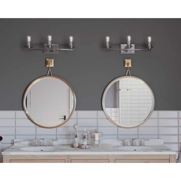 Debut Collection 3-Light Brushed Nickel Farmhouse Bath Vanity Light