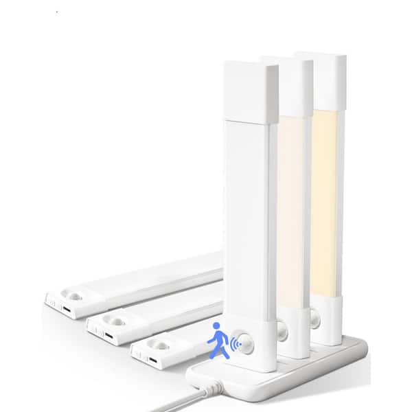 Black LED Lamp Under Cabinet Lighting Rechargeable Motion Sensor Light, 3 Color Temp, Dimmable (6-Pack)