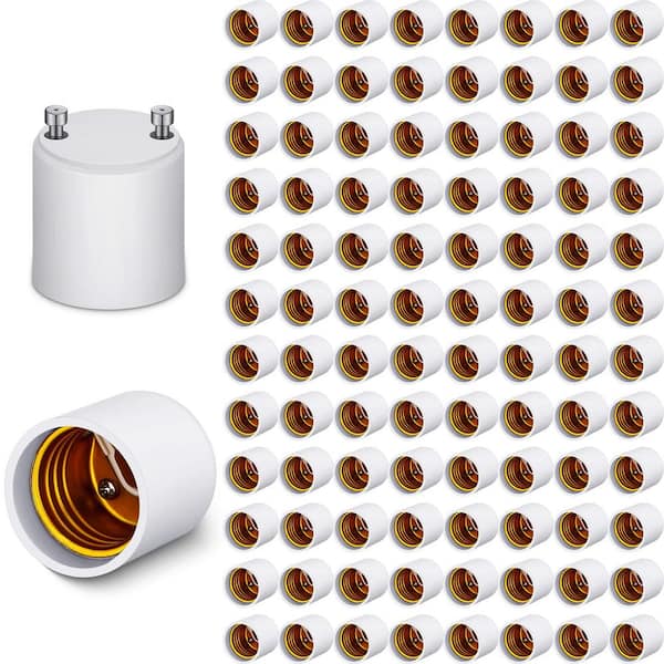 GU24 to E26 High Temperature Resistance 160℃ Max 200-Watt Power Lamp Holder Converter (100-Pack)