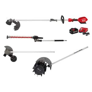 M18 FUEL 18V Lithium-Ion Brushless Cordless QUIK-LOK String Trimmer Kit w/Rubber Broom, Edger, Hedge Trimmer Attachments