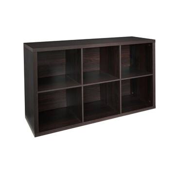 57.95 in. H x 29.84 in. W x 13.50 in. D Black Wood Large 8- Cube Organizer