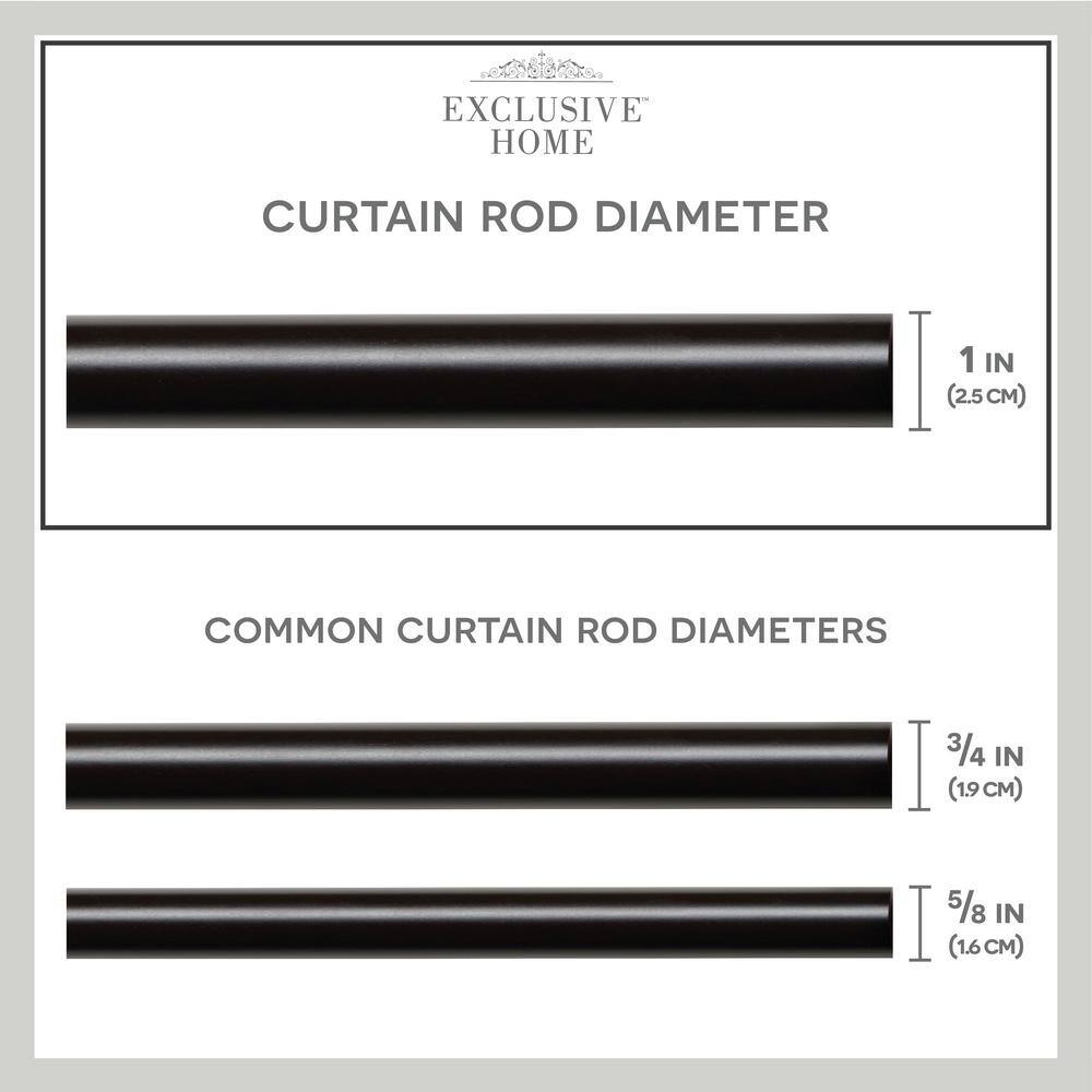 Adjustable Matte Bronze Curtain Rod with Clear Globe Finials