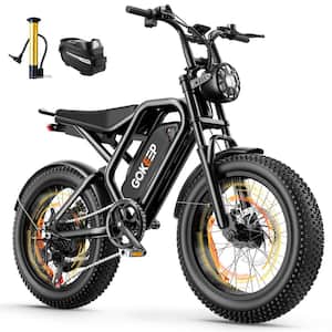 20 in. x 4.0 Black Fat Tire All Terrain Electric Bike for Adults, Dual Disc Brake, 7-Speed, NFC Unlock