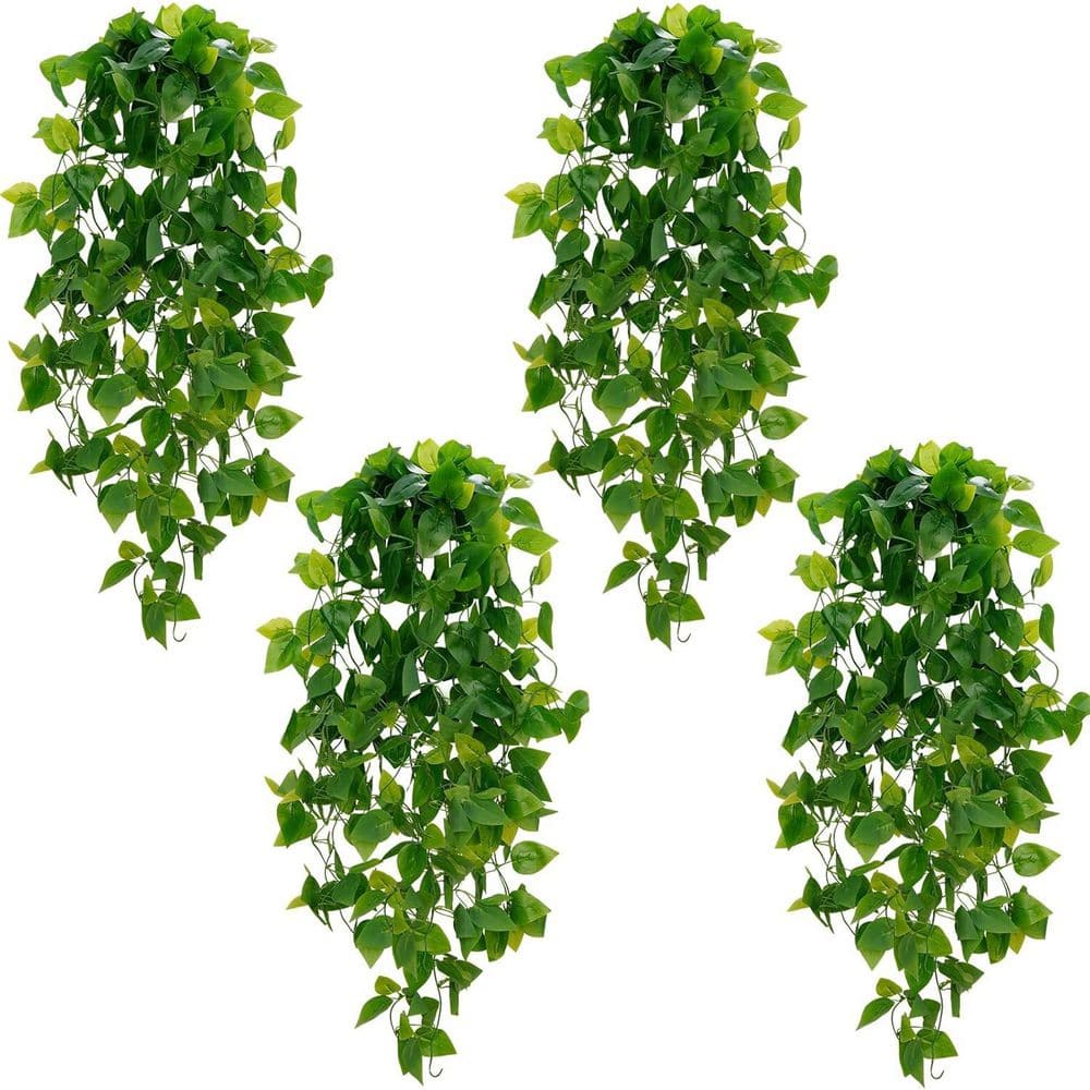 Faux Pothos Vines Hanging Plant Greenery, 4-Pack L0CNGFPP95 - The