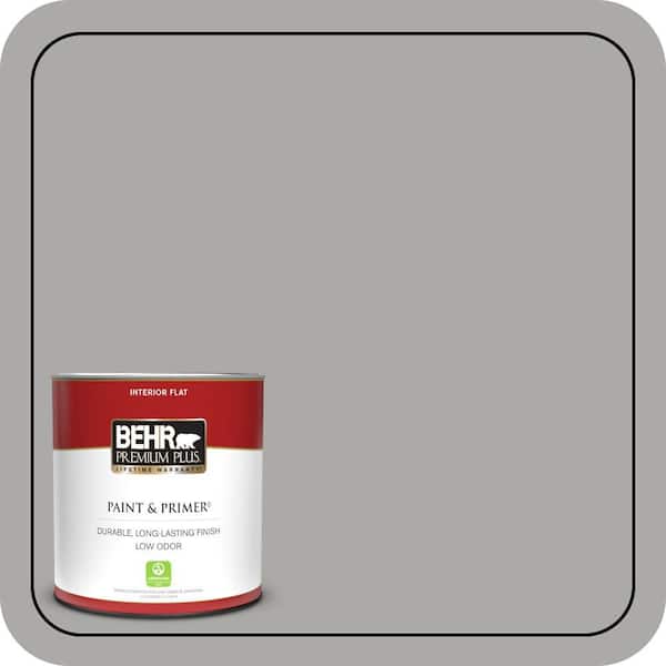 BEHR PREMIUM PLUS 1 qt. #PPU18-14 Cathedral Gray Flat Low Odor Interior Paint & Primer