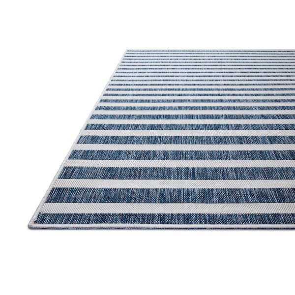 Easton Denim / Ivory 7 ft. 10 in. x 10 ft. Indoor/Outdoor Area Rug