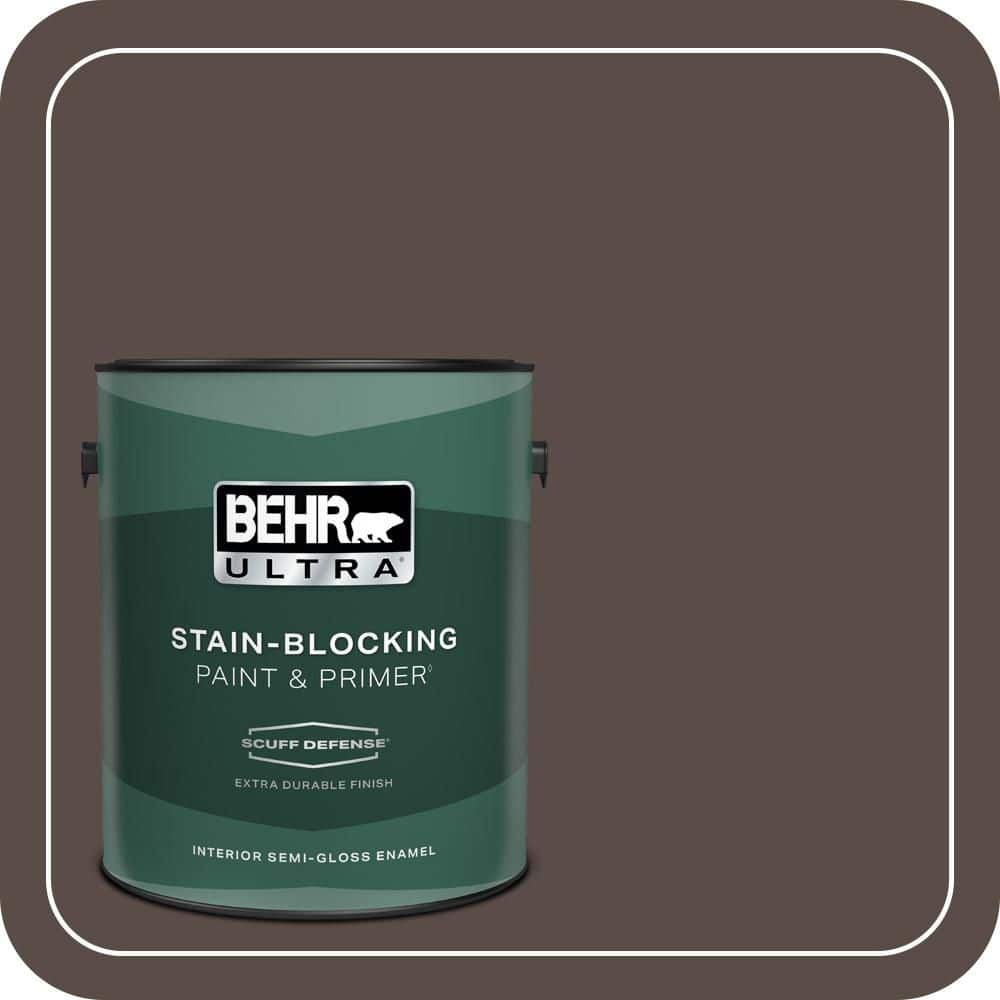 1 gal. #PPU5-19 Dark Truffle Extra Durable Semi-Gloss Enamel Interior Paint & Primer price history on PriceWatchPro