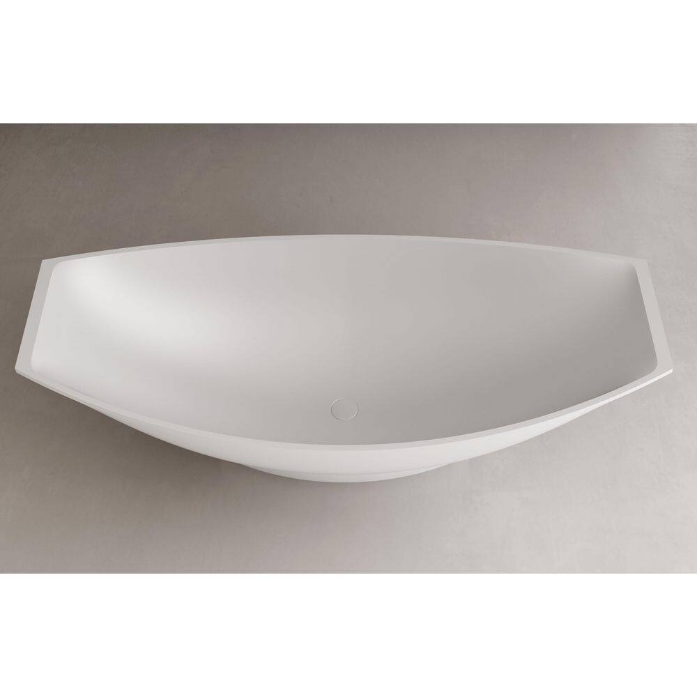 White Solid Surface Freestanding Hammock Style Bathtub