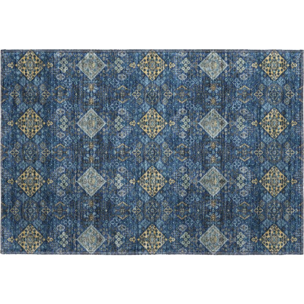 Mayfield Premium Machine Washable Abstract AMF2477 Navy 3 ft. x 4 ft. Area Rug price history on PriceWatchPro