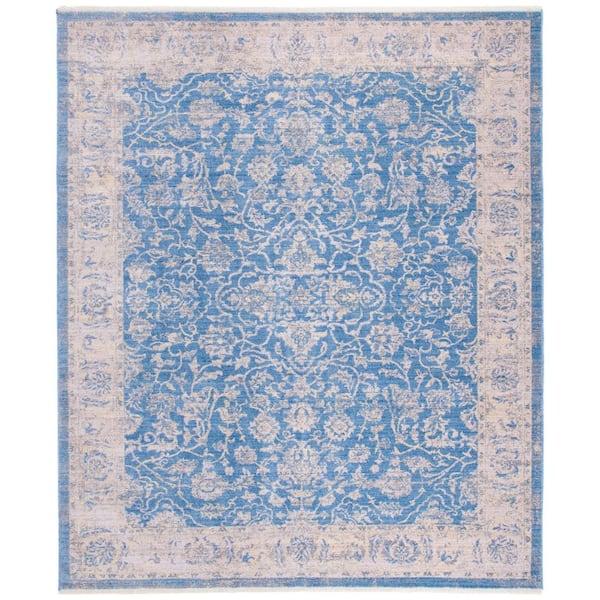Hellenic 10 ft. x 13 ft. Blue/Gold Ornate Border Area Rug
