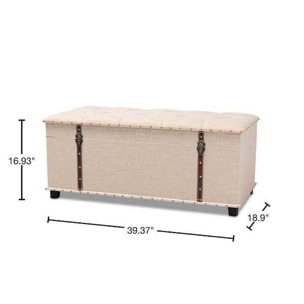 Baxton Studio Kyra Beige Storage Trunk Ottoman 161-10276-HD - The