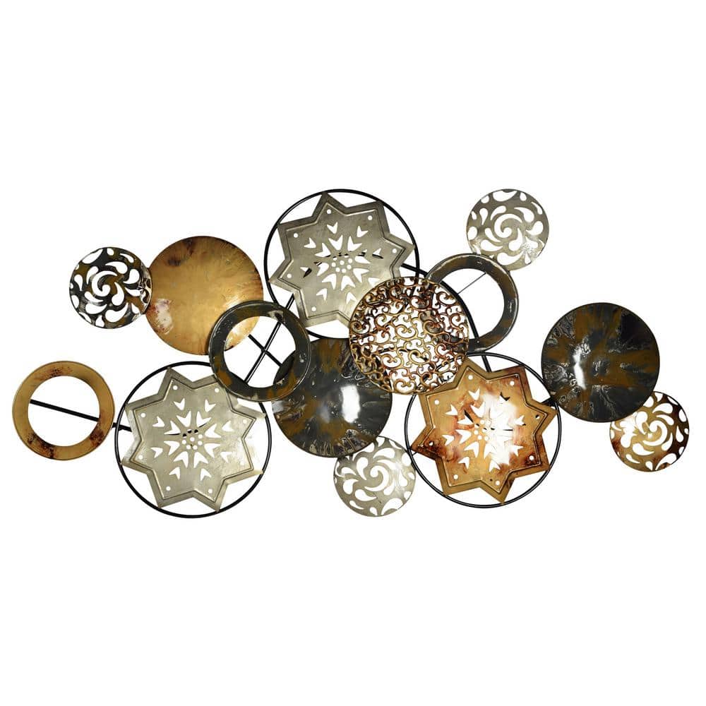 Classy Art Rustic Circles and Stars Wall Art Metal Mixed Media Wall Art
