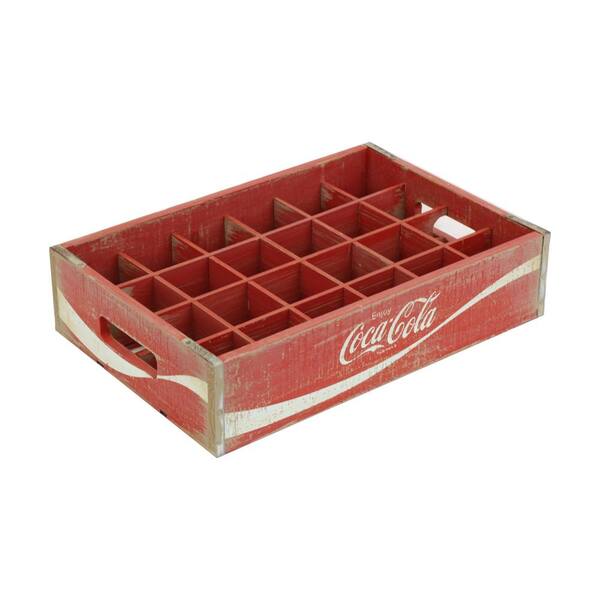 Crates & Pallet 16.875 in. x 11.5 in. x 4 in. Coca-Cola 24-Grid Divided Crate in Vintage Red