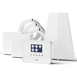 Cell Phone Signal Booster for Home Multiroom with 2 Indoor Antennas, LCD Screen Monitor Up to 8,000 Sq. Ft.