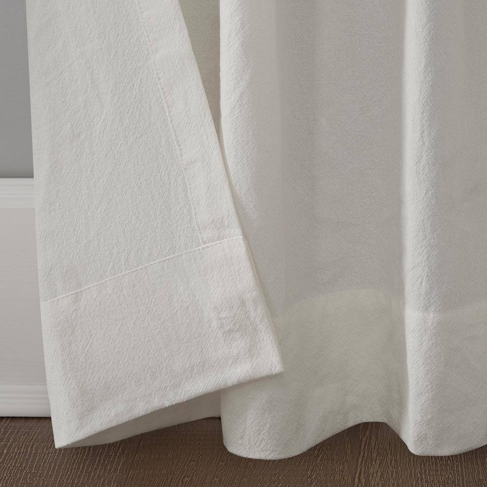 Ivory Cotton Twist Tab Light-Filtering Curtain Panel