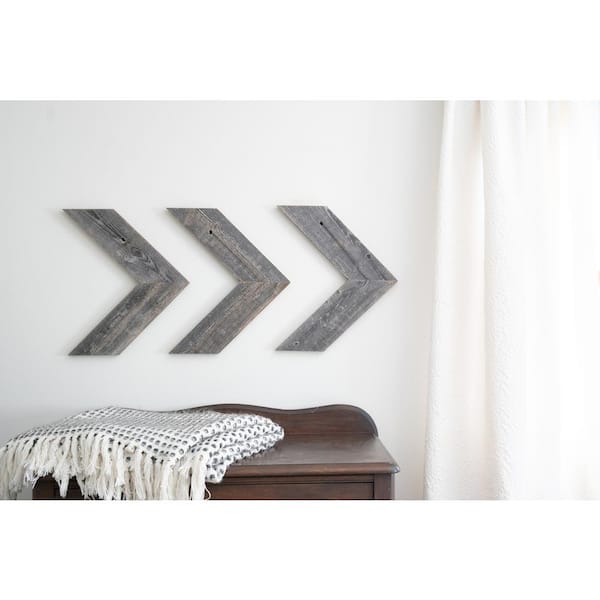 Country Rustic Weathered Gray Wooden Arrow Wall Hanging Farmhouse Decor 