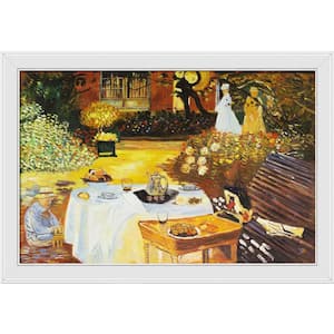 The Luncheon by Claude Monet Galerie White Framed Nature Oil Painting Art Print 28 in. x 40 in.