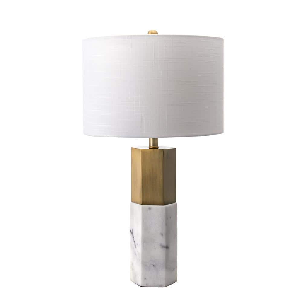 nuLOOM Lafayette 27 in. Marble Contemporary Table Lamp, Dimmable ...