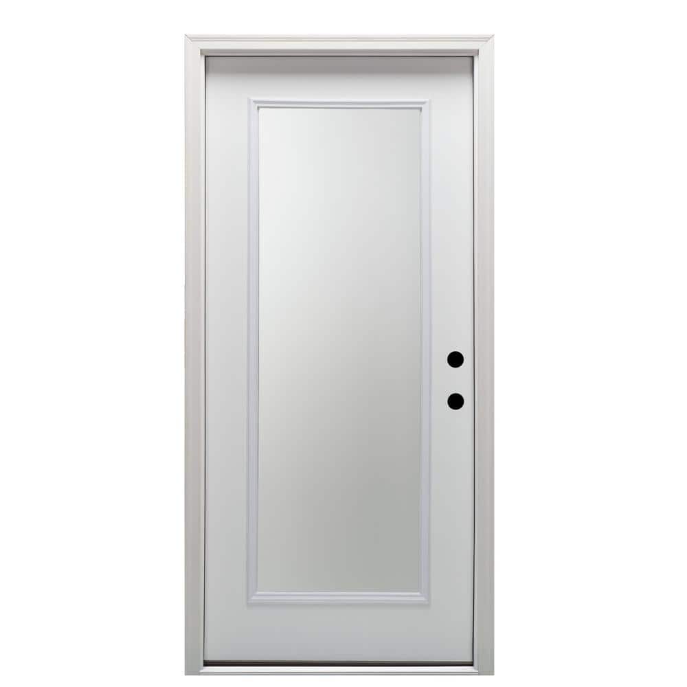 36 in. x 80 in. Classic Left-Hand Inswing Full-Lite Clear Glass Primed Steel Prehung Front Door on 4-9/16 in. Frame price history on PriceWatchPro