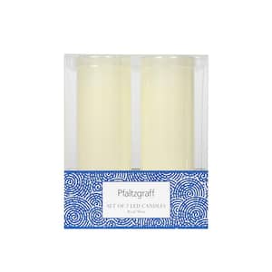 Set of 2 2 in. x 6 in. LED Wax Pillar Candles, Ivory