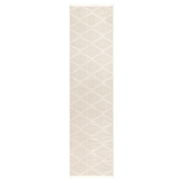 TOWN & COUNTRY LIVING Everyday Rein Solid Diamond Beige 2 ft. x 7 ft. Machine Washable Rug