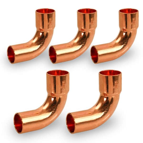 PLUMBFLEX 1/4 in. Copper FTG x C Long Radius Street 90-Degree Elbow Fitting (5-Pack)