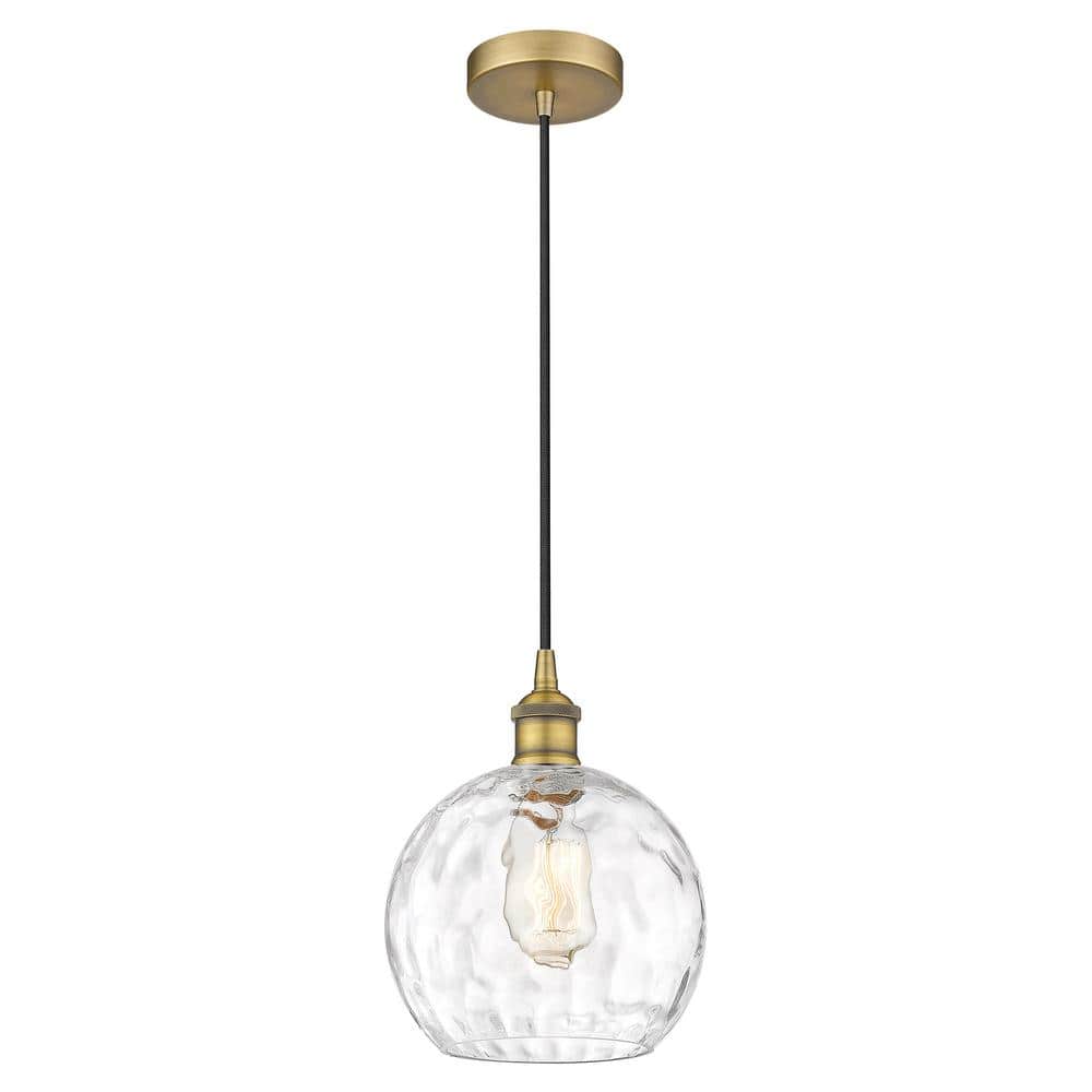 Athens Brushed Brass Mini Globe Pendant Light with Clear Glass Shade