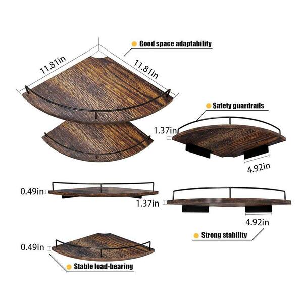 11.8 in. W x 11.8 in. D Corner Decorative Wall Shelf, Floating