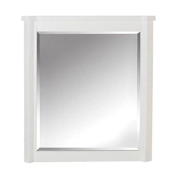 Home Decorators Collection Barcelona 32 in. L x 28 in. W Framed Wall Mirror in White