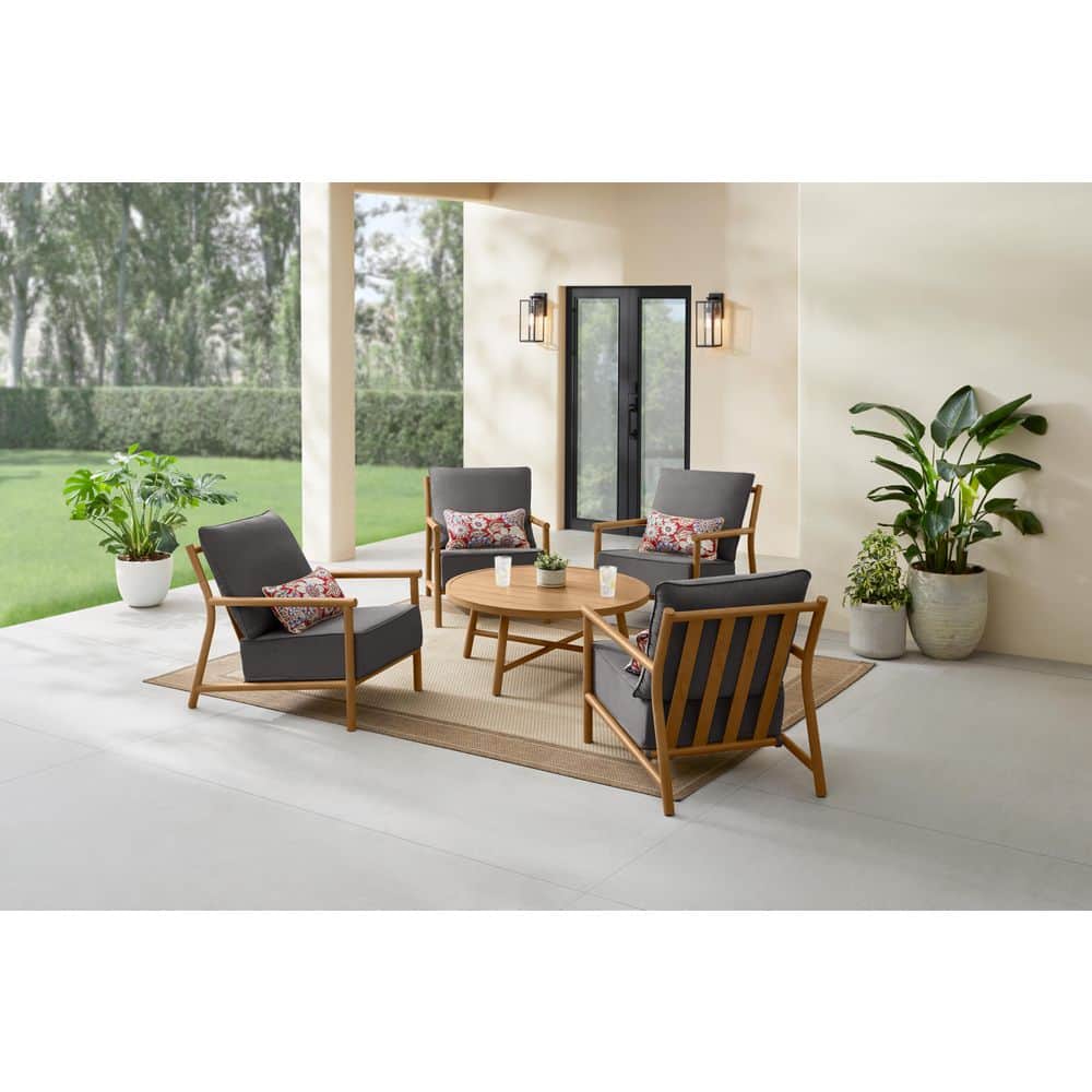 Ashbourne 5-Piece Metal Patio Conversation Set with CushionGuard Charcoal Cushions price history on PriceWatchPro