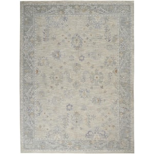 Asher Lt Grey 9 ft. x 13 ft. Persian Medallion Traditional Area Rug