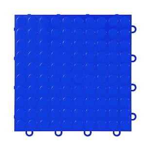 FlooringInc Blue Coin 12 in. W x 12 in. L x 3/8 in. T Polypropylene Garage Flooring Tiles (52 Tiles/52 sq. ft.)