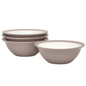 Colorwave Clay 7 in., 22 fl. oz. (Tan) Stoneware Curve Soup/Cereals, (Set of 4)