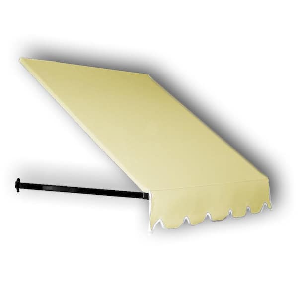 AWNTECH 3.38 ft. Wide Dallas Retro Window/Entry Fixed Awning (44 in. H x 36 in. D) Linen
