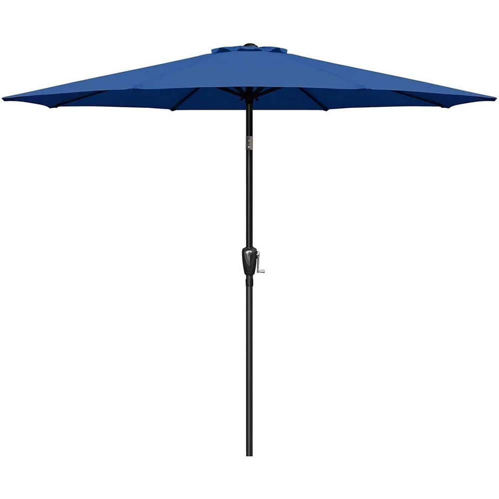 ANGELES HOME 9 ft. Steel Market Tilt Patio Umbrella with W/Crank ...