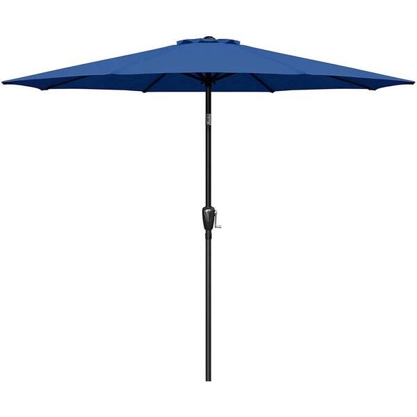 ANGELES HOME 9 ft. Steel Market Tilt Patio Umbrella with W/Crank ...